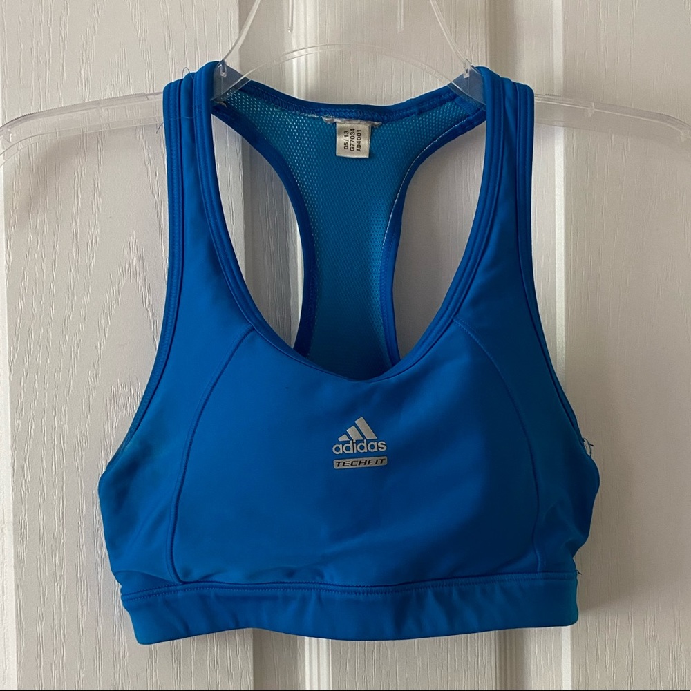 Blue adidas sports bra